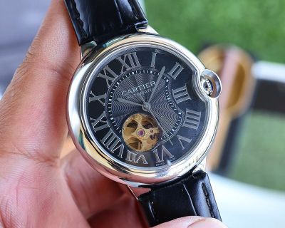 Cartier Genuine Leather/Stainless Steel Bracelet 82S0 Movement 44*11MM Watch